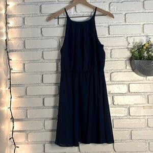 Blue Rain spaghetti strap dress navy